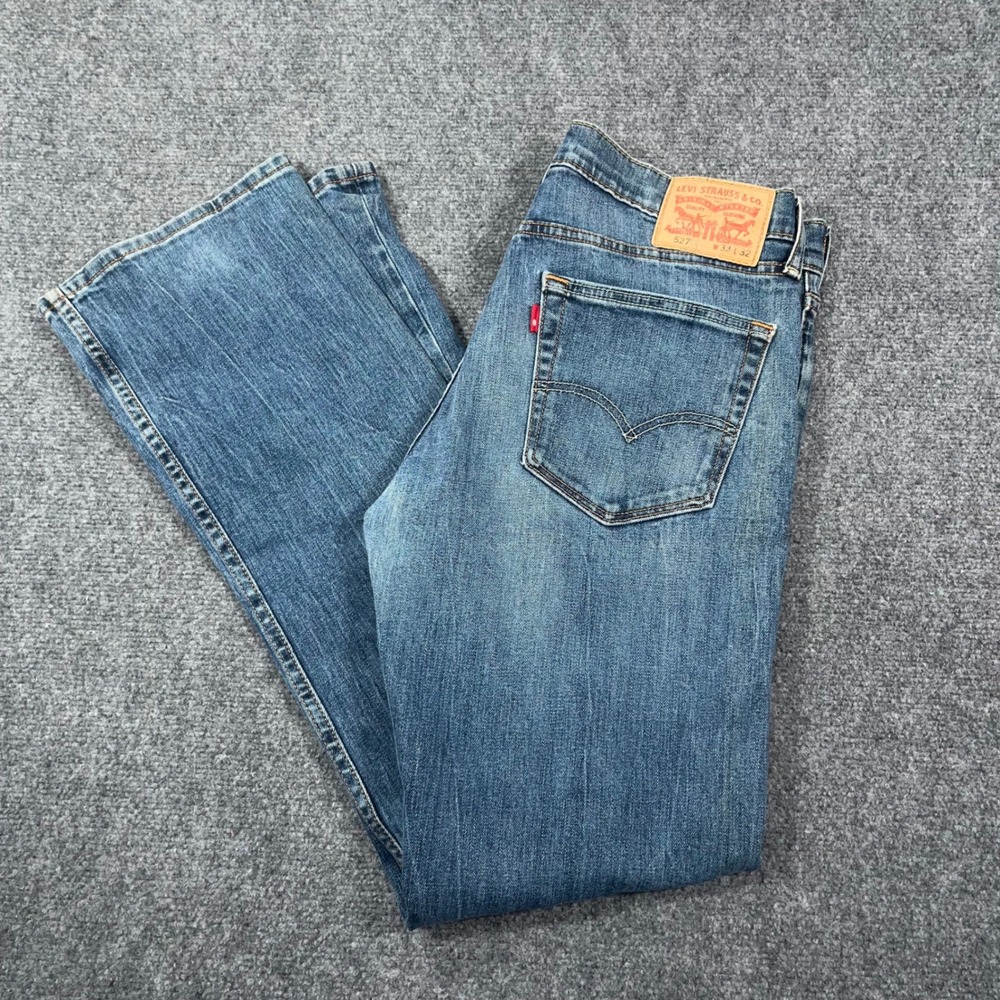Levi's 527 Slim Bootcut Jeans Mens 33x32 Low Rise Denim Blue Western Cowboy